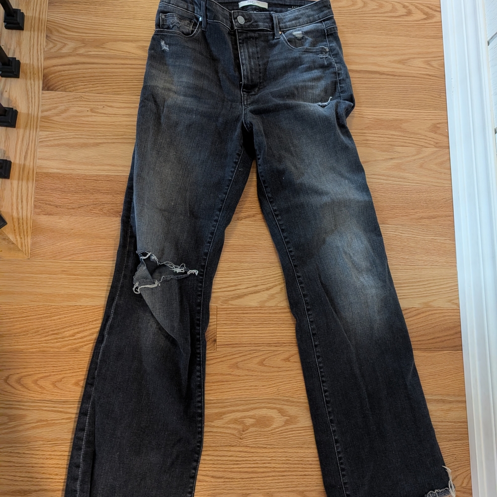 Kut from the Kloth Black Distressed Boyfriend Jeans